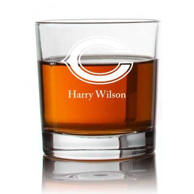 Engraved Chicago Bears Rocks Glass - Personalized Whiskey Glasses - Man Cave Gift Ideas - Gifts For Him - Sports Fanatic Gifts - 2pcs
