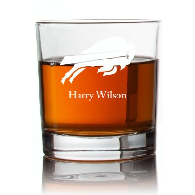 Engraved Buffalo Bills Rocks Glass - Personalized Whiskey Glasses - Man Cave Gift Ideas - Gifts For Him - Sports Fanatic Gifts - 2pcs