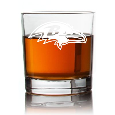 Engraved Baltimore Ravens Rocks Glass - Personalized Whiskey Glasses - Man Cave Gift Ideas - Gifts For Him - Sports Fanatic Gifts - 2pcs