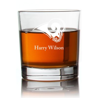 Engraved LA Rams Rocks Glass - Personalized Whiskey Glasses - Man Cave Gift Ideas - Gifts For Him - Sports Fanatic Gifts - 2pcs
