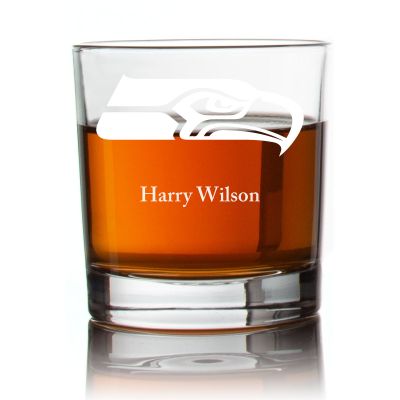 Engraved Seattle Seahawks Rocks Glass - Personalized Whiskey Glasses - Man Cave Gift Ideas - Gifts For Him - Sports Fanatic Gifts - 2pcs