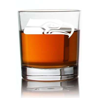 Engraved Seattle Seahawks Rocks Glass - Personalized Whiskey Glasses - Man Cave Gift Ideas - Gifts For Him - Sports Fanatic Gifts - 2pcs