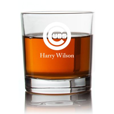 Engraved Chicago Cubs Star Rocks Glass - Personalized Whiskey Glasses - Man Cave Gift Ideas - Gifts For Him - Sports Fanatic Gifts - 2pcs