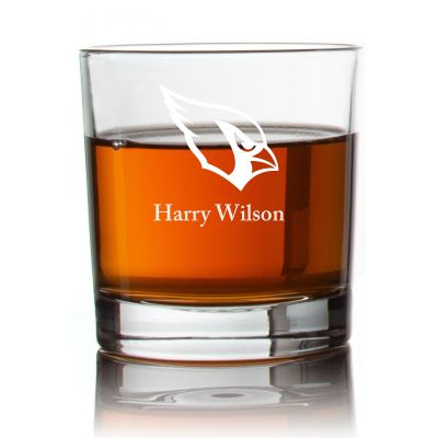 Engraved Arizona Cardinals Rocks Glass - Personalized Whiskey Glasses - Man Cave Gift Ideas - Gifts For Him - Sports Fanatic Gifts - 2pcs
