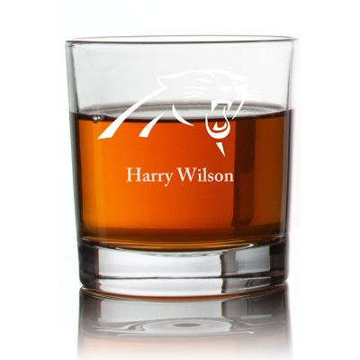 Engraved Carolina Panthers Rocks Glass - Personalized Whiskey Glasses - Man Cave Gift Ideas - Gifts For Him - Sports Fanatic Gifts - 2pcs