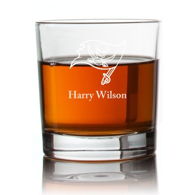 Engraved Tampa Bay Buccaneers Rocks Glass - Personalized Whiskey Glasses - Man Cave Gift Ideas - Gifts For Him - Sports Fanatic Gifts - 2pcs