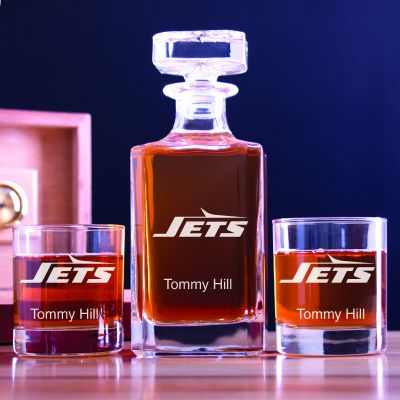 New York Jets Decanter Set - Man Cave Gift Ideas - NFL Fanatic Fan Gift Ideas