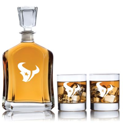 Houston Texans - Football Fanatic Gift Ideas - Custom Personalized Whiskey Decanter Set - Man Cave Gifts - Gifts For Him 