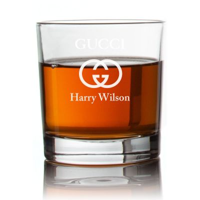 Engraved Gucci Rocks Glass - Personalized Whiskey Glasses - Man Cave Gift Ideas - Gifts For Him - 2pcs
