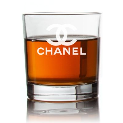 Engraved Chanel Rocks Glass - Personalized Whiskey Glasses - Man Cave Gift Ideas - Gifts For Him - 2pcs