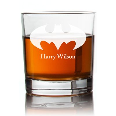 Engraved Classic Batman Rocks Glass - Personalized Whiskey Glasses - Man Cave Gift Ideas - Gifts For Him - 2pcs