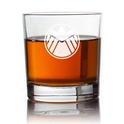 Engraved Agents of Shield Rocks Glass - Personalized Whiskey Glasses - Man Cave Gift Ideas - Gifts For Him - 2pcs
