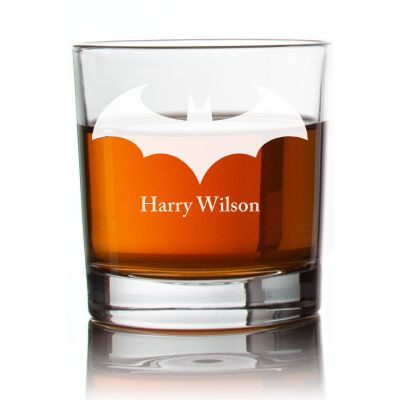 Engraved Batman Modern Rocks Glass - Personalized Whiskey Glasses - Man Cave Gift Ideas - Gifts For Him - 2pcs