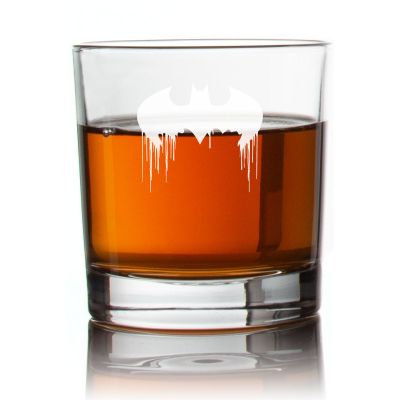 Engraved Batman Blood Dripping Rocks Glass - Personalized Whiskey Glasses - Man Cave Gift Ideas - Gifts For Him - 2pcs
