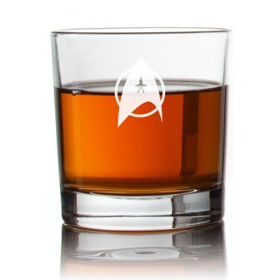 Engraved Star Trek Emblem Rocks Glass - Personalized Whiskey Glasses - Man Cave Gift Ideas - Gifts For Him - 2pcs