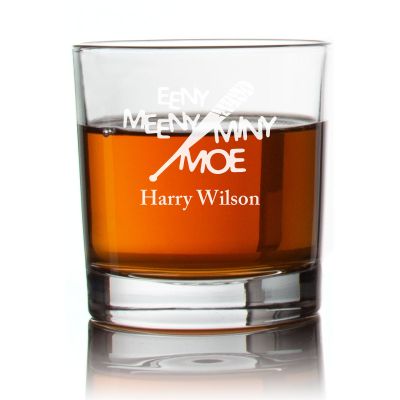 Engraved Eeny Meeny Miny Moe Lucille Neegan Rocks Glass - Personalized Whiskey Glasses - Man Cave Gift Ideas - Gifts For Him - 2pcs