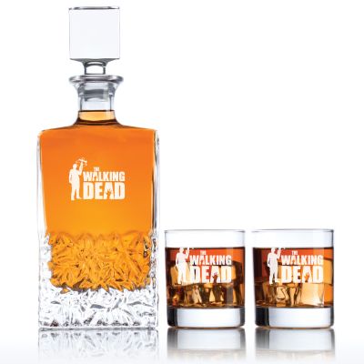 Daryl Dixon Walking Dead - Custom Decanter Set - Personalized Excalibur Decanter Set with Whiskey Glasses