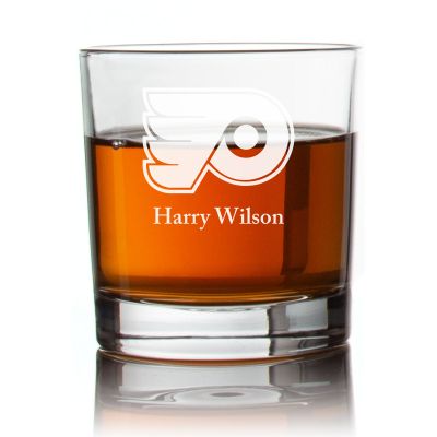 Engraved Philadelphia Flyers Rocks Glass - Personalized Whiskey Glasses - Man Cave Gift Ideas - Gifts For Him - Sports Fanatic Gifts - 2pcs
