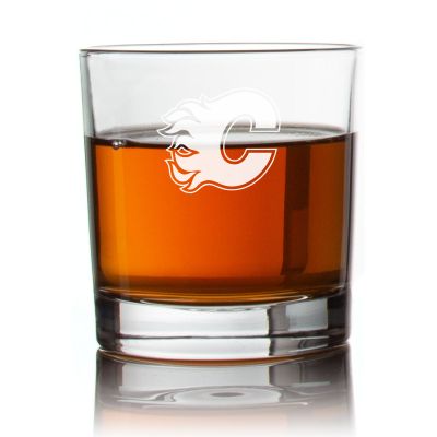 Engraved Hockey Calgary Flames Rocks Glass - Personalized Whiskey Glasses - Man Cave Gift Ideas - Gifts For Him - Sports Fanatic Gifts - 2pcs