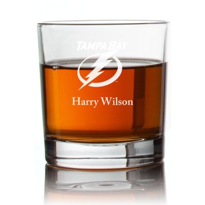 Engraved Hockey Tampa Bay Thunder Rocks Glass - Personalized Whiskey Glasses - Man Cave Gift Ideas - Gifts For Him - Sports Fanatic Gifts - 2pcs