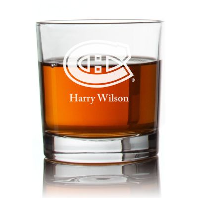 Engraved Hockey Canadiens Rocks Glass - Personalized Whiskey Glasses - Man Cave Gift Ideas - Gifts For Him - Sports Fanatic Gifts - 2pcs