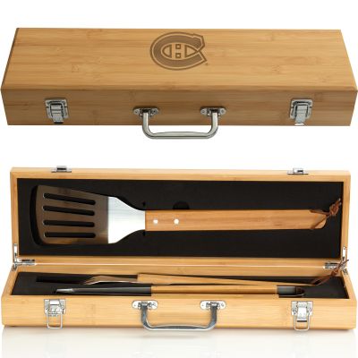 Personalized Hockey Canadiens - Custom Bamboo BBQ Set - Hockey Fanatic Gift Ideas