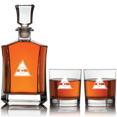Personalized Hockey Colorado Rockies - Custom Crown Decanter Set - Hockey Fanatic Gift Ideas