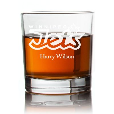 Engraved Hockey Winnipeg Jets Rocks Glass - Personalized Whiskey Glasses - Man Cave Gift Ideas - Gifts For Him - Sports Fanatic Gifts - 2pcs