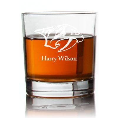 Engraved Hockey Nashville Predators Rocks Glass - Personalized Whiskey Glasses - Man Cave Gift Ideas - Gifts For Him - Sports Fanatic Gifts - 2pcs