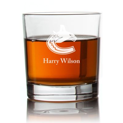 Engraved Hockey Vancouver Cannucks Rocks Glass - Personalized Whiskey Glasses - Man Cave Gift Ideas - Gifts For Him - Sports Fanatic Gifts - 2pcs
