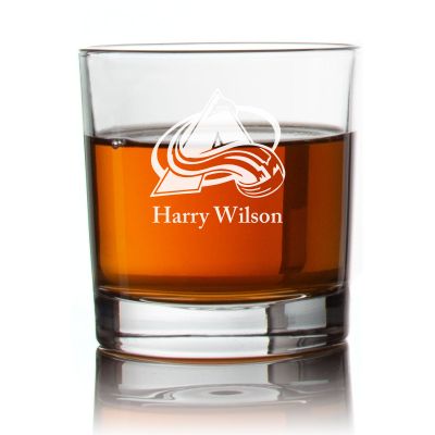 Engraved Hockey Colorado Avalanche Emblem Rocks Glass - Personalized Whiskey Glasses - Man Cave Gift Ideas - Gifts For Him - Sports Fanatic Gifts - 2pcs