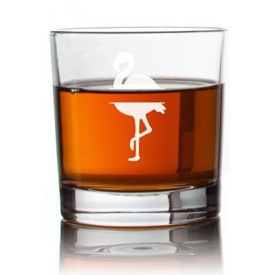 Engraved Flamingo Rocks Glass - Personalized Whiskey Glasses - Man Cave Gift Ideas - Gifts For Him - 2pcs