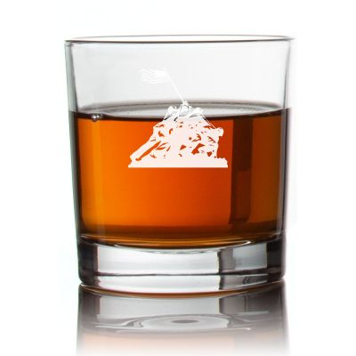 Engraved Iwo Jima Rocks Glass - Personalized Whiskey Glasses - Man Cave Gift Ideas - Gifts For Him - 2pcs