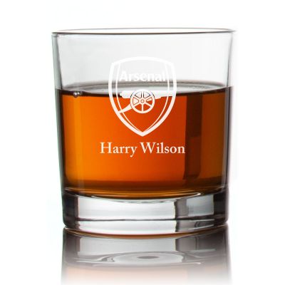Engraved Arsenal Football Club Rocks Glass - Personalized Whiskey Glasses - Man Cave Gift Ideas - Gifts For Him - 2pcs
