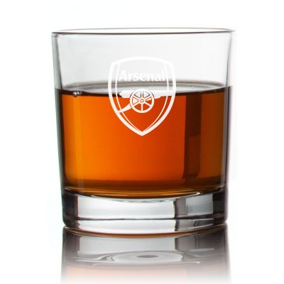 Engraved Arsenal Football Club Rocks Glass - Personalized Whiskey Glasses - Man Cave Gift Ideas - Gifts For Him - 2pcs