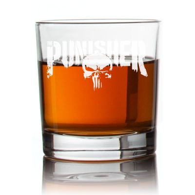 Engraved Punisher Rocks Glass - Personalized Whiskey Glasses - Man Cave Gift Ideas - Gifts For Him - 2pcs
