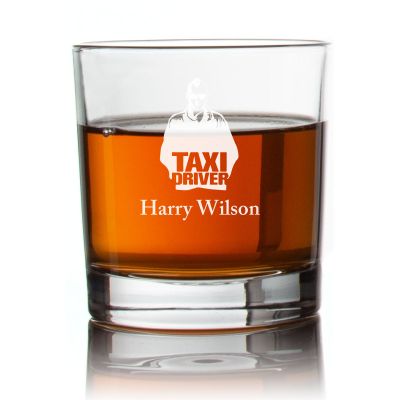 Engraved Taxi Driver Rocks Glass - Personalized Whiskey Glasses - Man Cave Gift Ideas - Gifts For Him - 2pcs