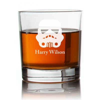 Engraved Storm Trooper Rocks Glass - Personalized Whiskey Glasses - Man Cave Gift Ideas - Gifts For Him - 2pcs