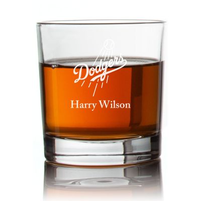 Engraved Dodgers Rocks Glass - Personalized Whiskey Glasses - Man Cave Gift Ideas - Gifts For Him - Baseball Fanatics - 2pcs