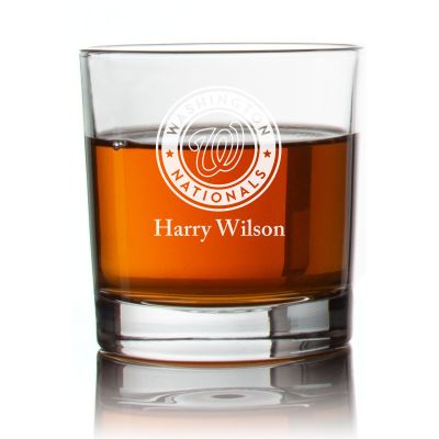 Engraved Washington Nationals Rocks Glass - Personalized Whiskey Glasses - Man Cave Gift Ideas - Gifts For Him - Baseball Fanatics - 2pcs