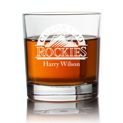 Engraved Rockies Rocks Glass - Personalized Whiskey Glasses - Man Cave Gift Ideas - Gifts For Him - Baseball Fanatics - 2pcs