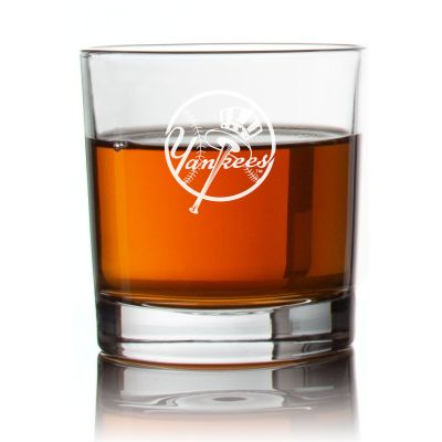 Engraved Yankees Rocks Glass - Personalized Whiskey Glasses - Man Cave Gift Ideas - Gifts For Him - Baseball Fanatics - 2pcs