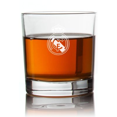 Engraved Real Madrid Rocks Glass - Personalized Whiskey Glasses - Man Cave Gift Ideas - Gifts For Him - Soccer Fanatics - 2pcs