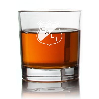 Engraved Deportivo Cali Rocks Glass - Personalized Whiskey Glasses - Man Cave Gift Ideas - Gifts For Him - Soccer Fanatics - 2pcs
