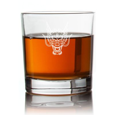 Engraved Dragon Head Rocks Glass - Personalized Whiskey Glasses - Man Cave Gift Ideas - Gifts For Him - 2pcs