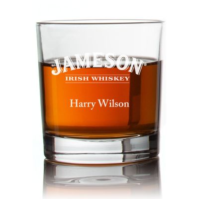 Engraved Jameson Rocks Glass - Personalized Whiskey Glasses - Man Cave Gift Ideas - Gifts For Him - 2pcs