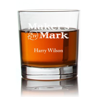 Engraved Maker's Mark Rocks Glass - Personalized Whiskey Glasses - Man Cave Gift Ideas - Gifts For Him - 2pcs
