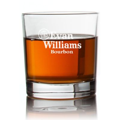 Engraved Evan Williams Rocks Glass - Personalized Whiskey Glasses - Man Cave Gift Ideas - Gifts For Him - 2pcs