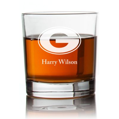 Engraved University of Georgia Logo Rocks Glass - Personalized Whiskey Glasses - Man Cave Gift Ideas - Gifts For Him - 2pcs