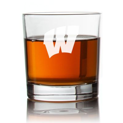 Engraved Wisconsin Badgers Rocks Glass - Personalized Whiskey Glasses - Man Cave Gift Ideas - Gifts For Him - 2pcs